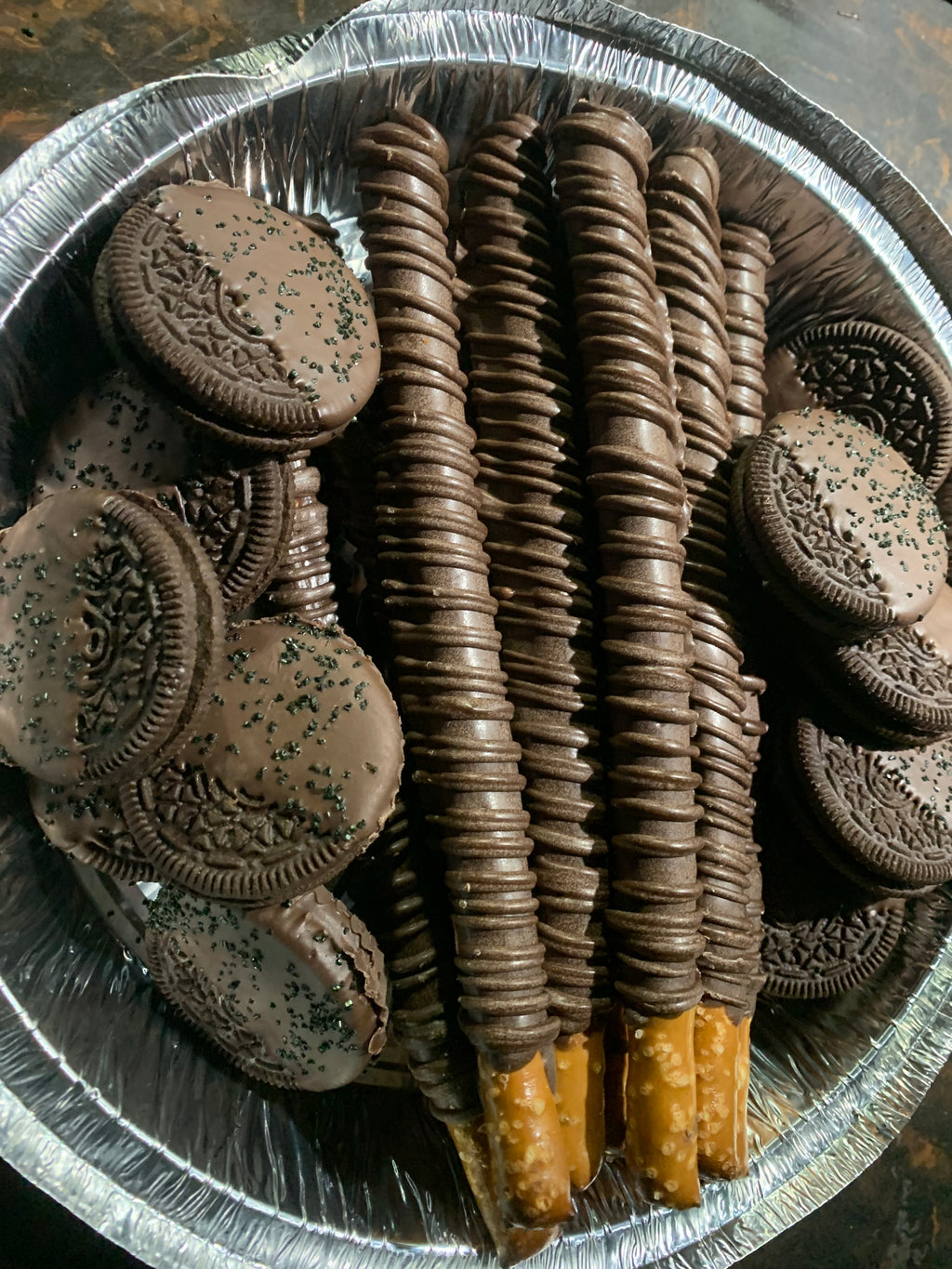 Chocolate Covered Pretzels & Dipped Oreos Party Tray