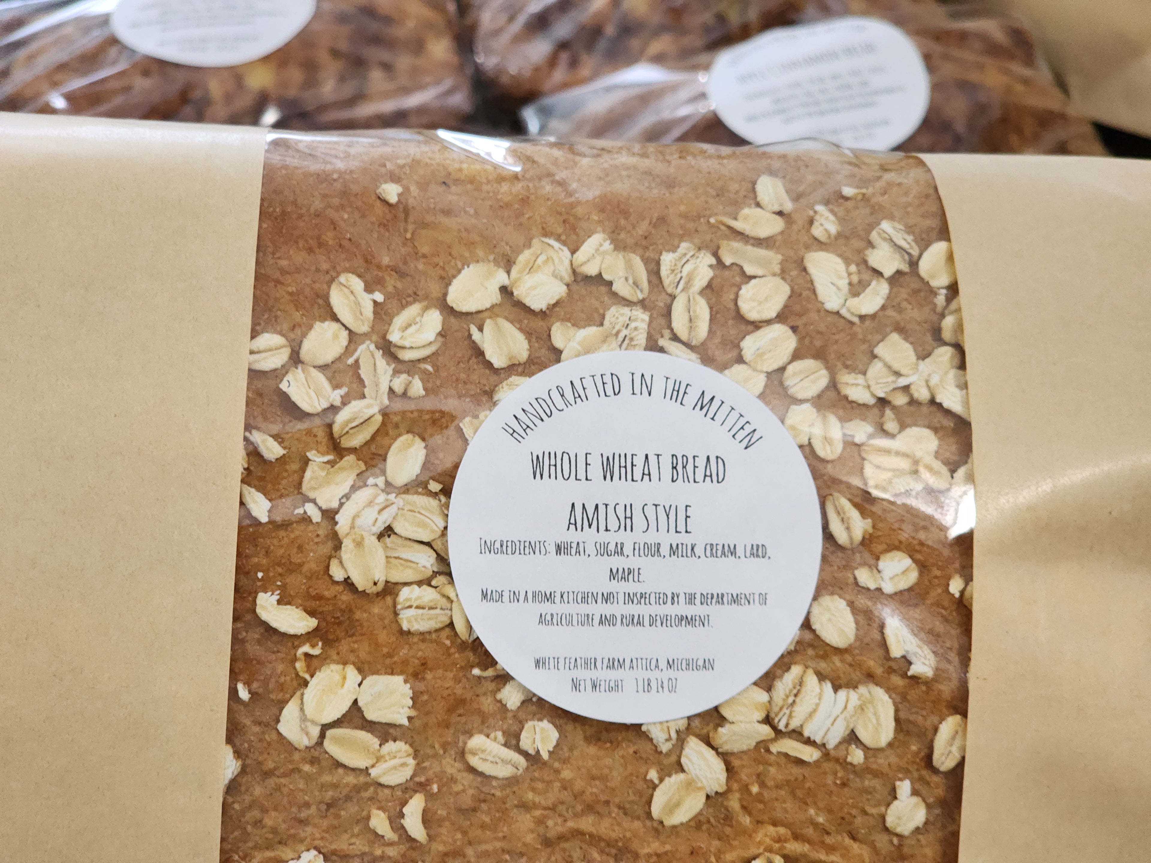 Honey Wheat Bread Large Loaf